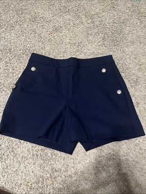 Rachel Zoe Navy Shorts with Decorative Buttons